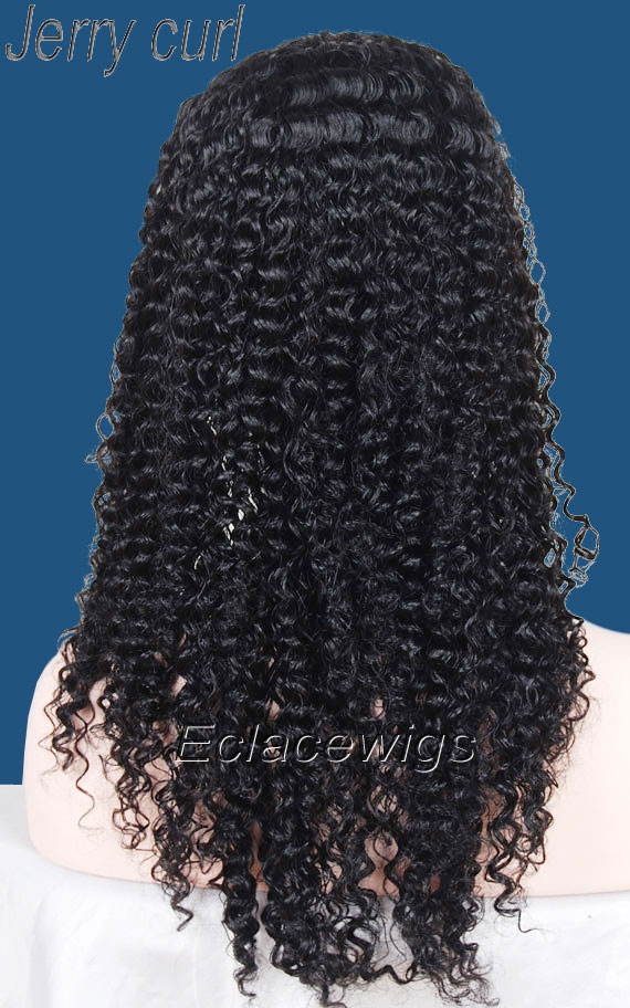 Indian Remy Hair Jerry Curl Full Lace Wigs