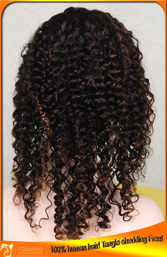 1b/30 Kinky Curl Full Lace Wigs Human Hair