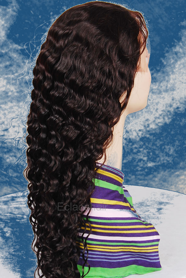 Deep wave human hair full lace wig in stock