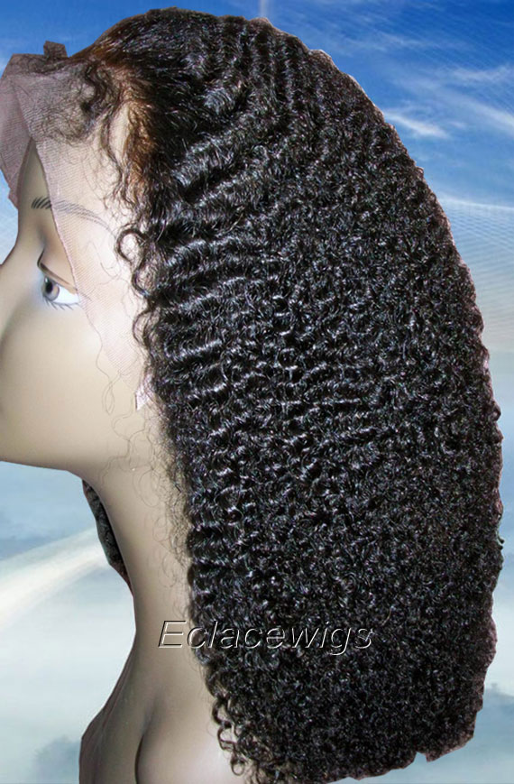 Afro Curl Front Lace Wigs Human Hair
