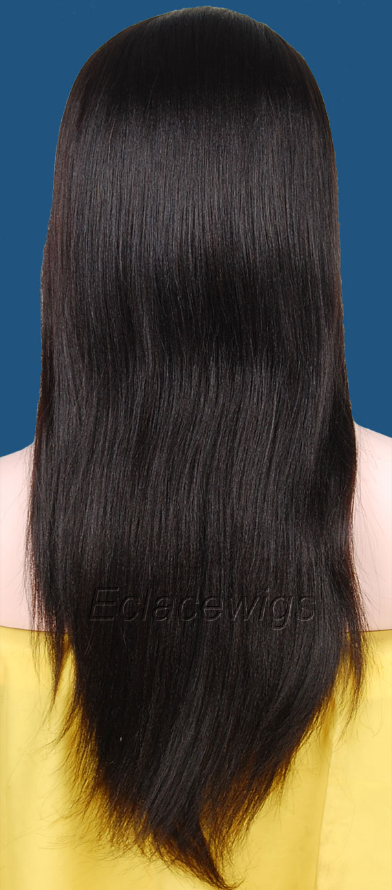 Light Yaki Straight Human Hair Full Lace Wigs