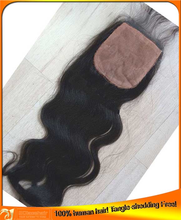 Indian Virgin Hair Body Wave Silk Top Closure 4x4