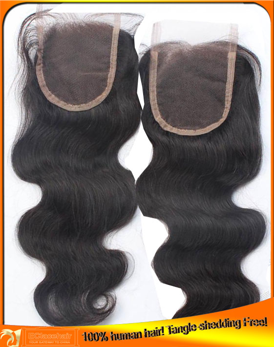 Indian Virgin Human Hair Lace Top Closures 4x4