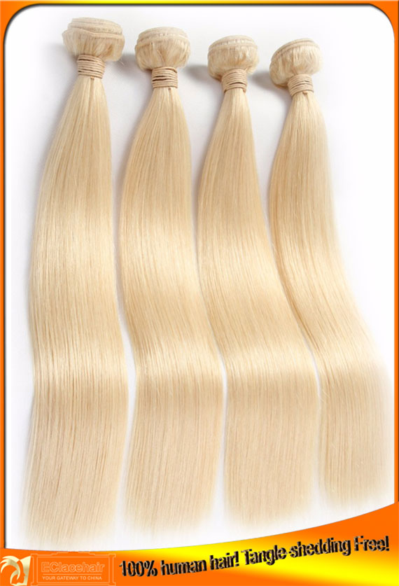 Real High Quality Brazilian Blonde 613 Hair Weave Bundles Wholesale
