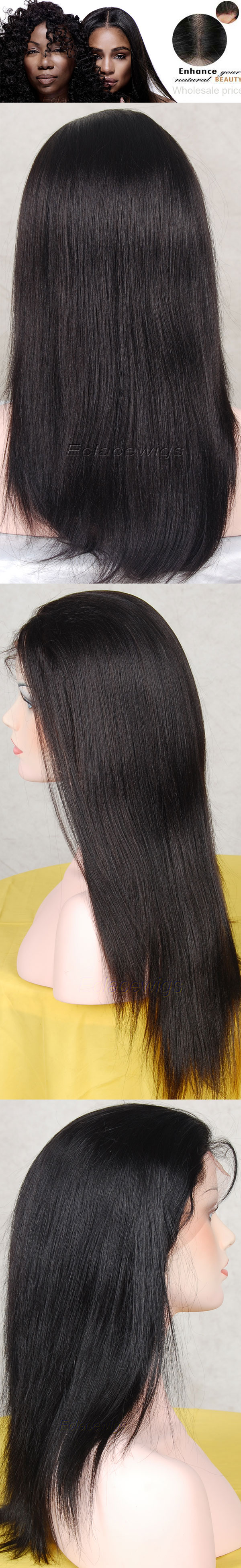 straight human hair wig