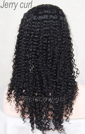 Indian Remy Hair Jerry Curl Full Lace Wigs