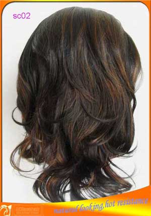 Synthetic lace front wig