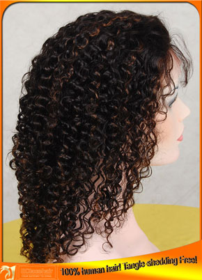 1b/30 Kinky Curl Full Lace Wigs Human Hair