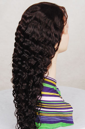 Deep wave human hair full lace wig in stock