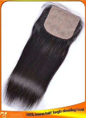 Indian Virgin Human Hair Silk  Lace Top Closures