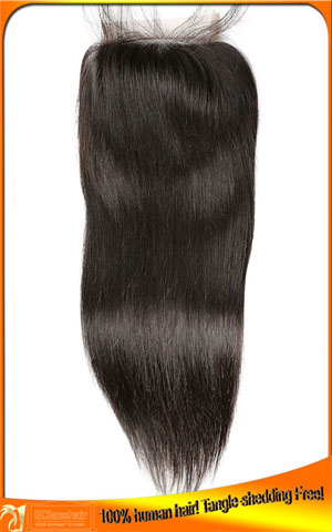 Straight Virgin top closure in stock,hair price