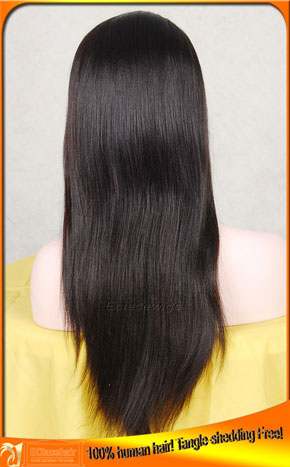 Light Yaki Straight Human Hair Full Lace Wigs