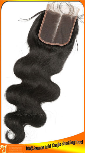 Indian Virgin Human Hair Lace Top Closures 4x4