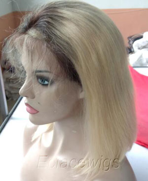 Two Toned 613 Bob Style Human Hair Lace Front Wig