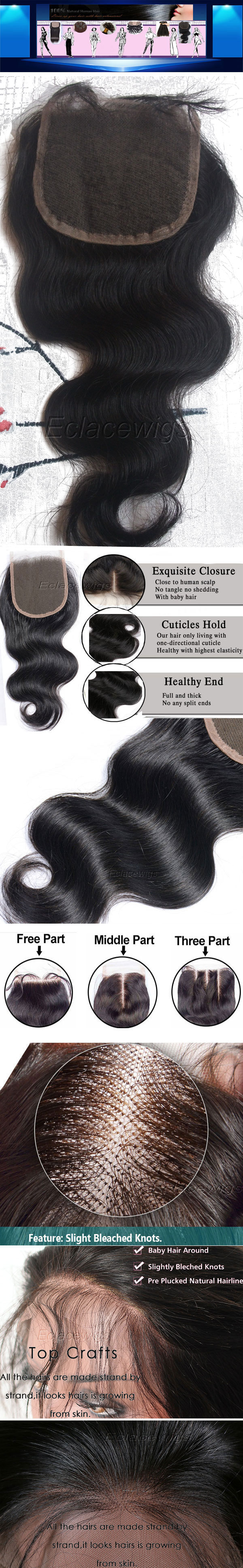 Body wave lace closure