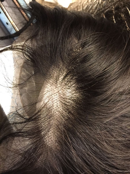 knots of a human hair wig