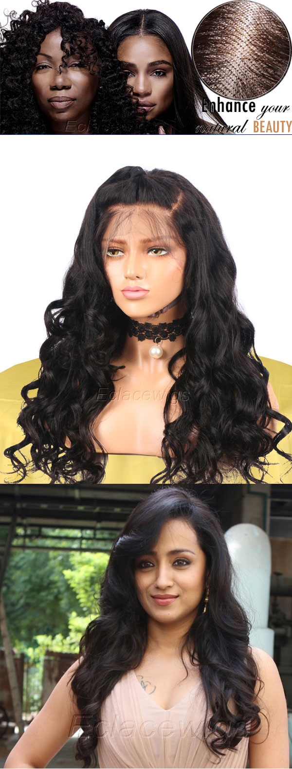 Loose curl lace wig