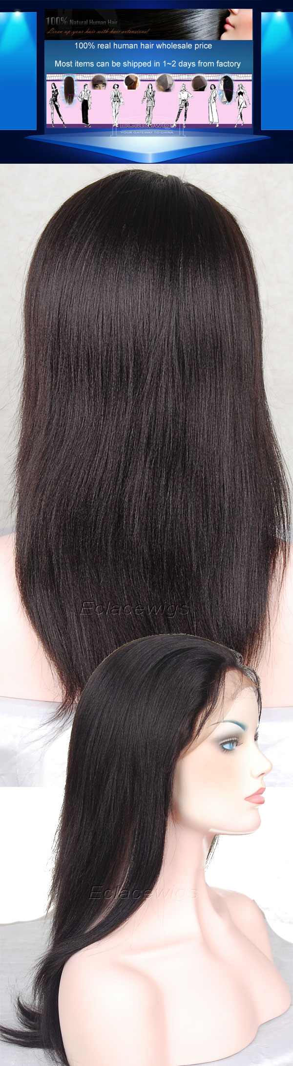 yaki straight lace wigs